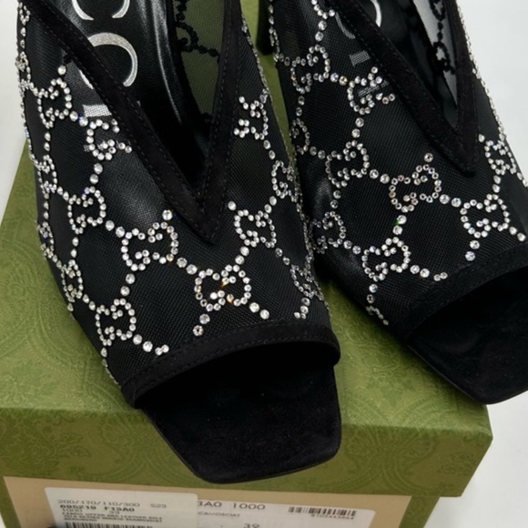 Women's Gucci GG CRYSTAL EMBELLISHED MIKES . Size 39 (US 9) - Picture 6 of 11